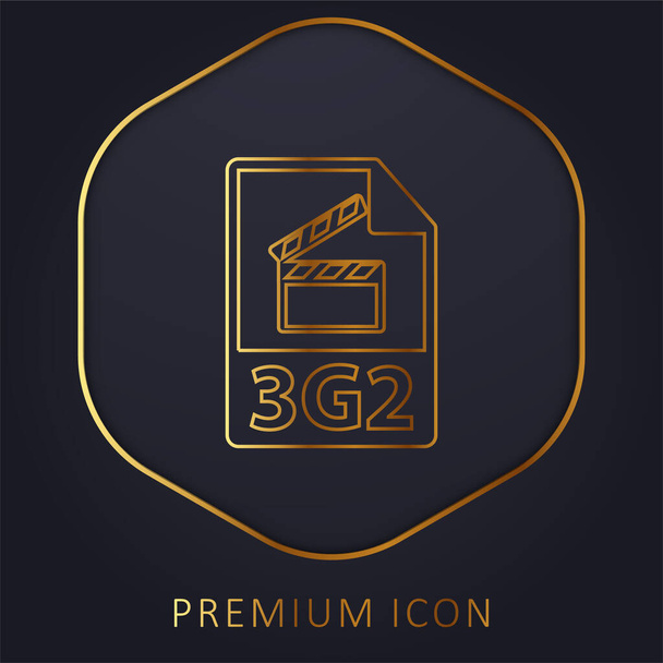 3g2 File Format Symbol golden line premium logo or icon - Vector, Image