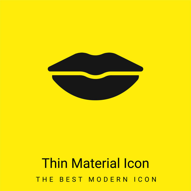 Big Lips minimal bright yellow material icon - Vector, Image