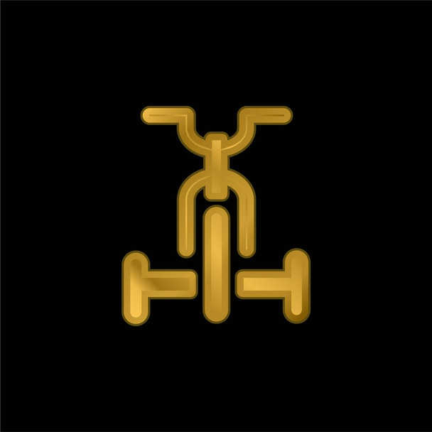 Bicicleta banhado a ouro ícone metálico ou vetor logotipo - Vetor, Imagem