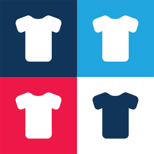 Black Shirt blue and red four color minimal icon set - Vector, Image