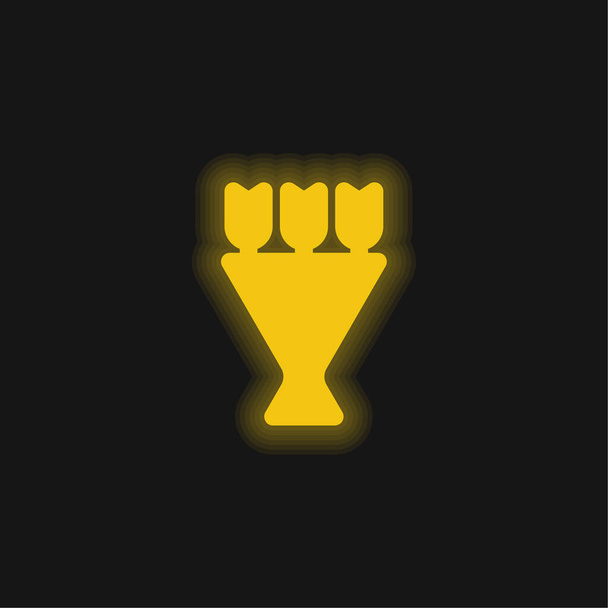 Bukiet żółty świecący neon ikona - Wektor, obraz