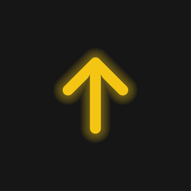 Pijlen geel gloeiende neon pictogram - Vector, afbeelding