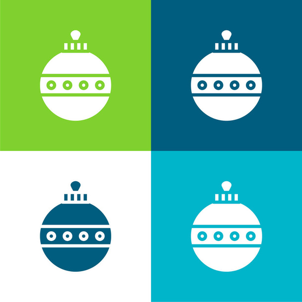 Set di icone minimali a quattro colori Ball Flat - Vettoriali, immagini