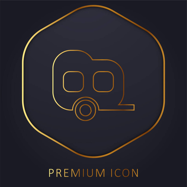 Black Two Window Carriage gouden lijn premium logo of pictogram - Vector, afbeelding