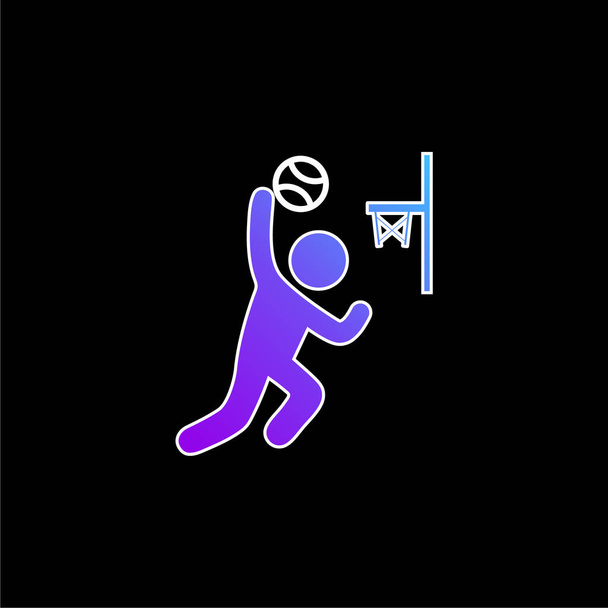 Значок синего градиента баскетбольного крюка - Вектор,изображение