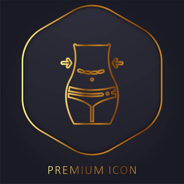 Abdominoplasty golden line premium logo or icon - Vector, Image