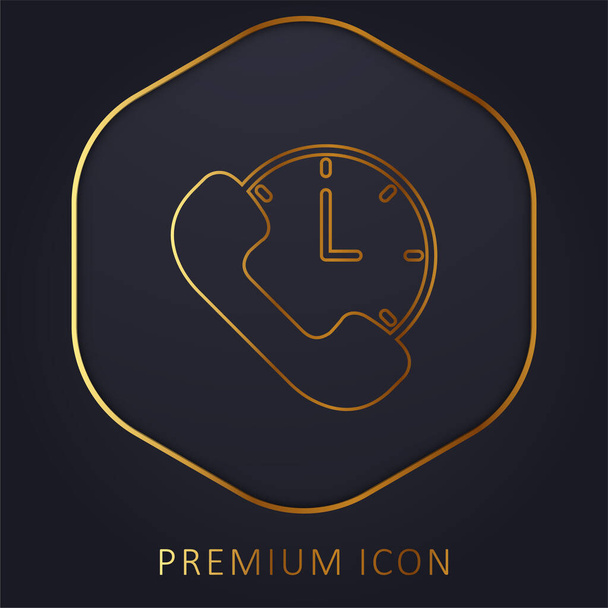 24 часов золотой линии премиум логотип или значок - Вектор,изображение