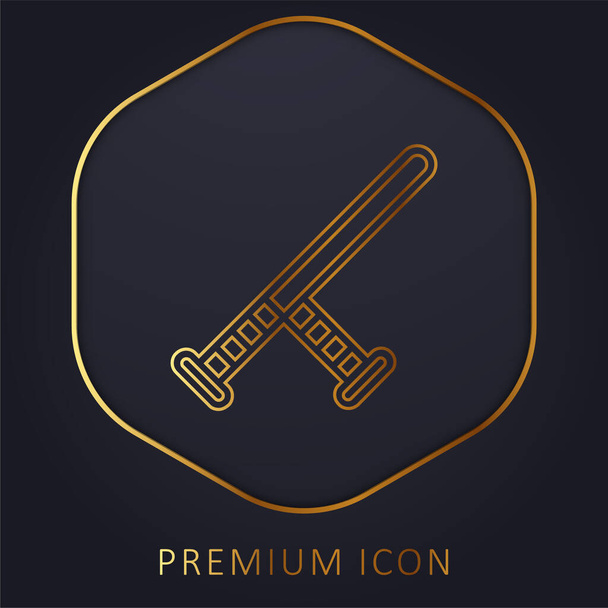 Schlagstock goldene Linie Premium-Logo oder Symbol - Vektor, Bild