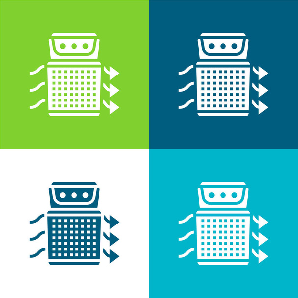 Levegő tisztító Lapos négy szín minimális ikon készlet - Vektor, kép