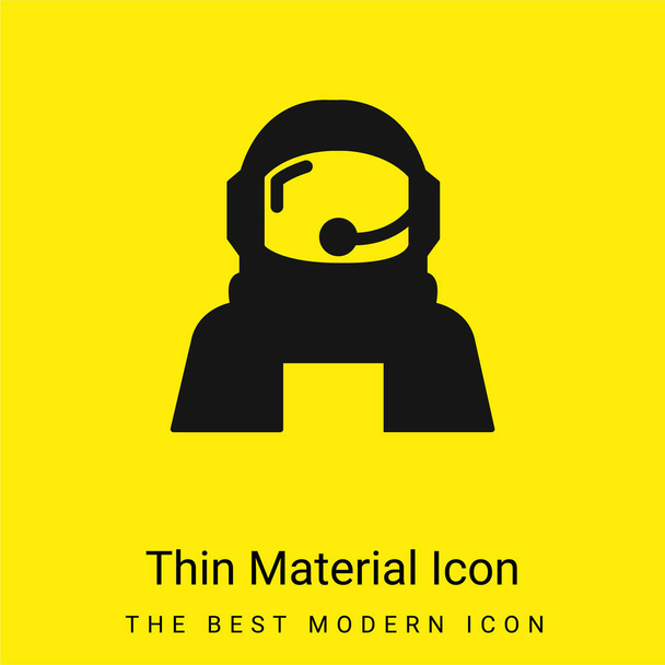 Proteção de capacete de astronauta para espaço exterior ícone de material amarelo brilhante mínimo - Vetor, Imagem