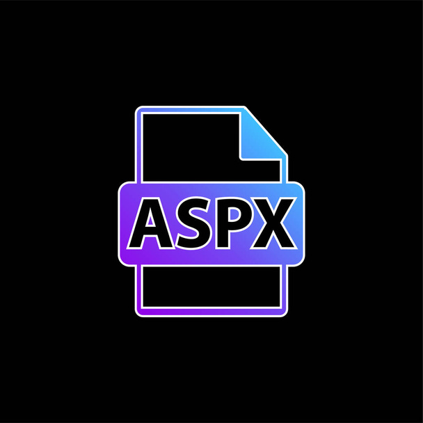 ASPX Bestand Formaat Symbool blauw verloop vector pictogram - Vector, afbeelding