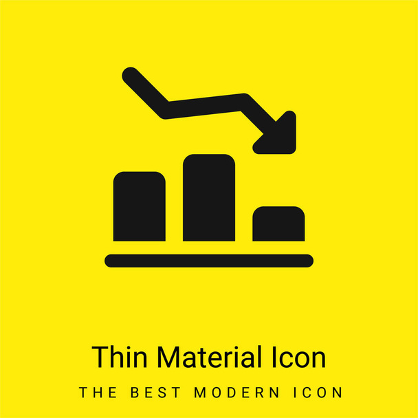 Bar Grafiek minimaal helder geel materiaal pictogram - Vector, afbeelding