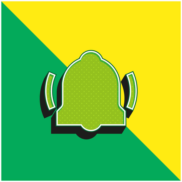 Logo d'icône vectoriel 3D moderne vert et jaune - Vecteur, image