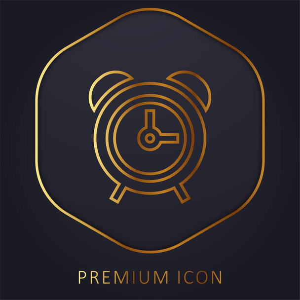 Alarm Zegar złotej linii logo premium lub ikona - Wektor, obraz