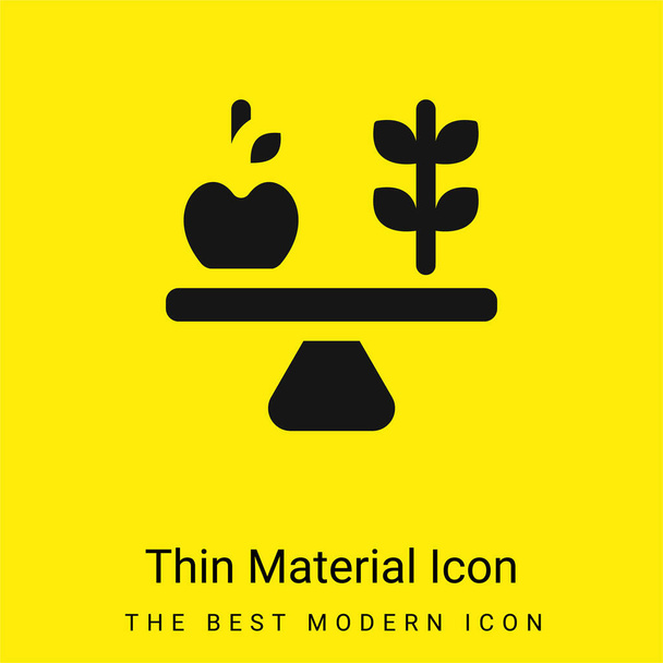 Balance minimal bright yellow material icon - Vector, Image