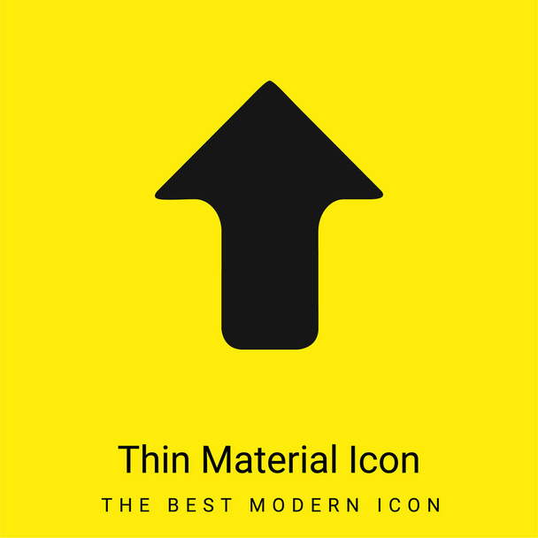 Pijl wijst naar boven Minimaal helder geel materiaal icoon - Vector, afbeelding