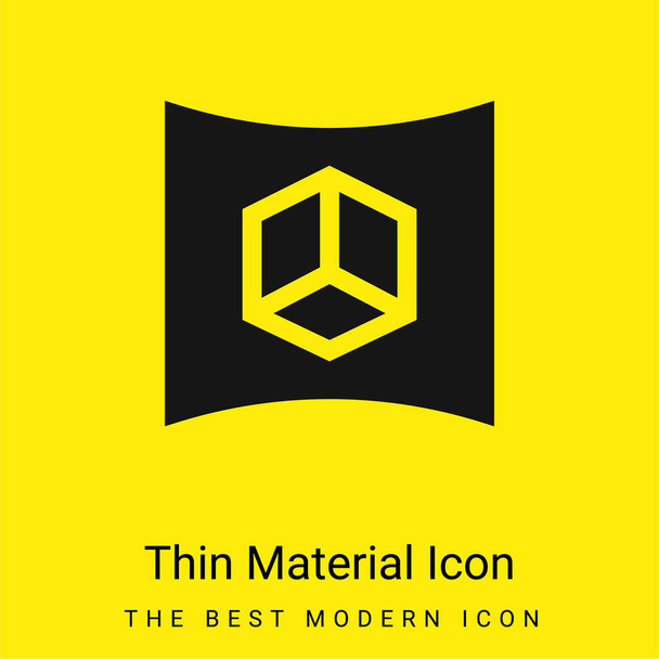 3d Kijelző minimális fényes sárga anyag ikon - Vektor, kép