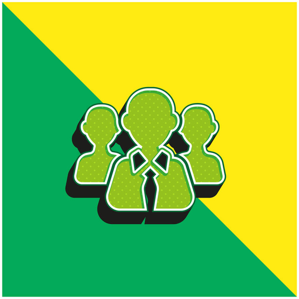 Boss With Tie Green and yellow modern 3d vector icon logo - Vector, Image