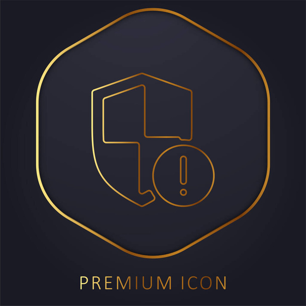 Attention ligne d'or logo premium ou icône - Vecteur, image