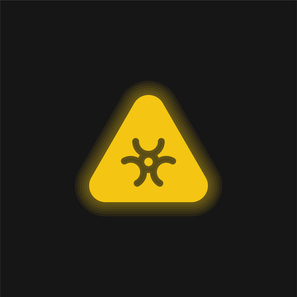 Βιοχημικός κίνδυνος κίτρινο λαμπερό νέον εικονίδιο - Διάνυσμα, εικόνα