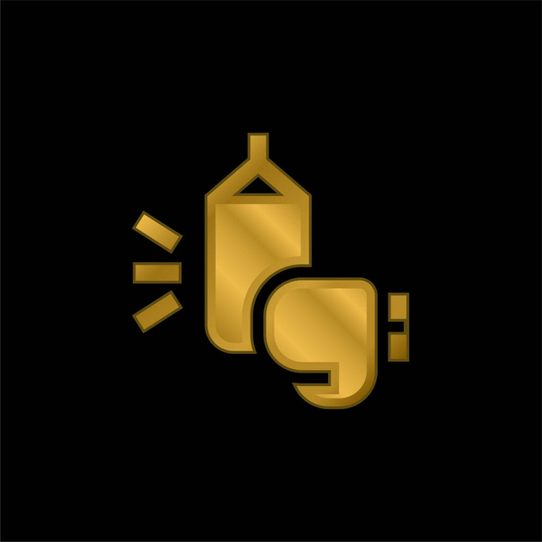 Boks altın kaplama metalik simge veya logo vektörü - Vektör, Görsel