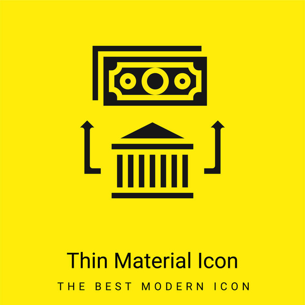 Trasferimento bancario minimale brillante icona materiale giallo - Vettoriali, immagini