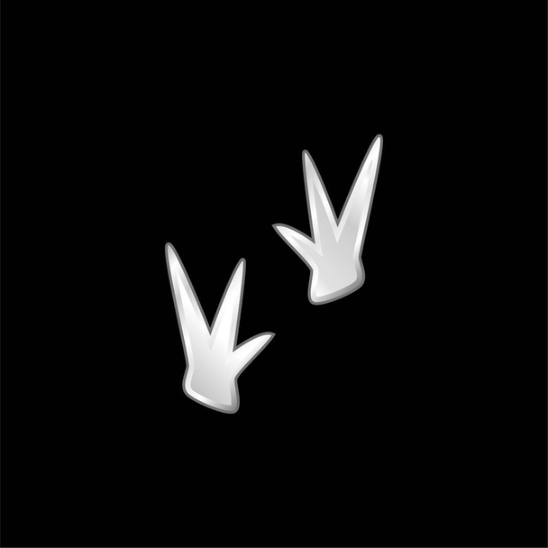 Birds silver plated metallic icon - Vector, Image