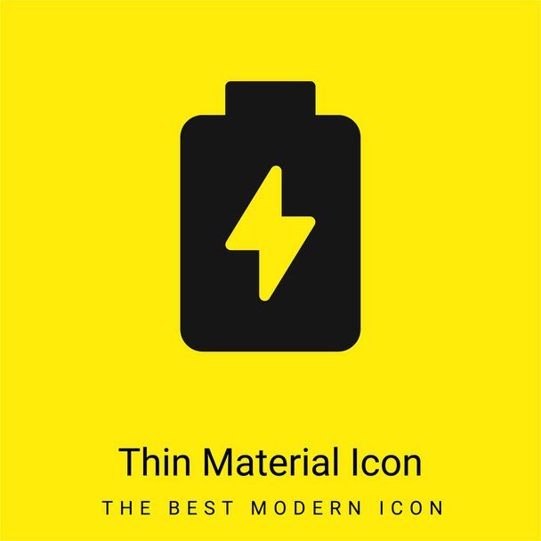 Charge de batterie minimale icône de matériau jaune vif - Vecteur, image