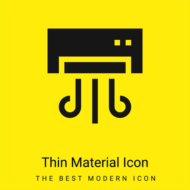 Aire acondicionado mínimo icono de material amarillo brillante - Vector, Imagen