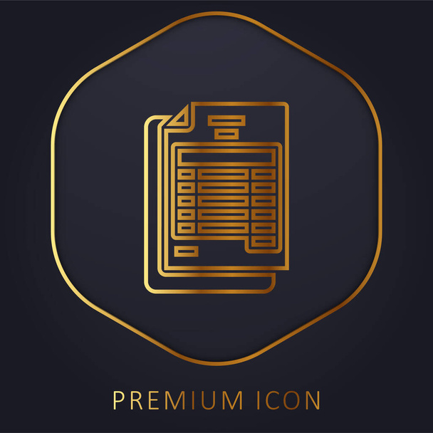 Bankszámlakivonat arany vonal prémium logó vagy ikon - Vektor, kép