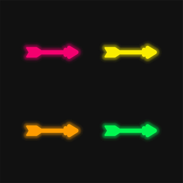 Иконка светящегося неонового вектора стрелки - Вектор,изображение