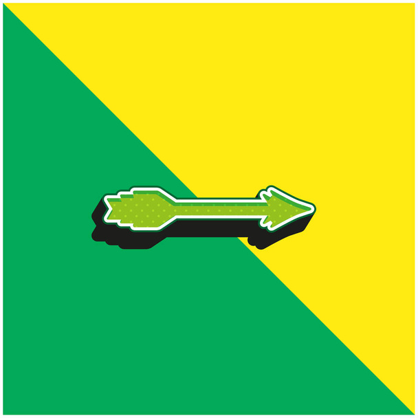Seta Verde e amarelo moderno logotipo do ícone do vetor 3d - Vetor, Imagem