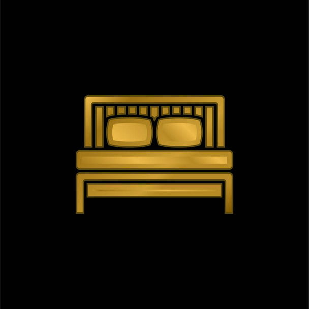 Επιχρυσωμένο κρεβάτι μεταλλικό εικονίδιο ή το λογότυπο διάνυσμα - Διάνυσμα, εικόνα