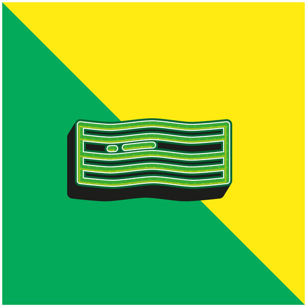 Бекон зелений і жовтий сучасний 3d векторний логотип ікони - Вектор, зображення