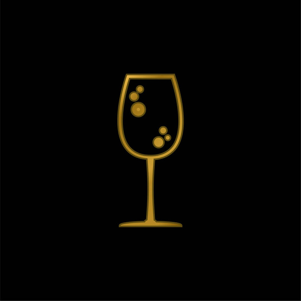 Big Drink Glass con icona metallica placcata oro bolle o logo vettoriale - Vettoriali, immagini
