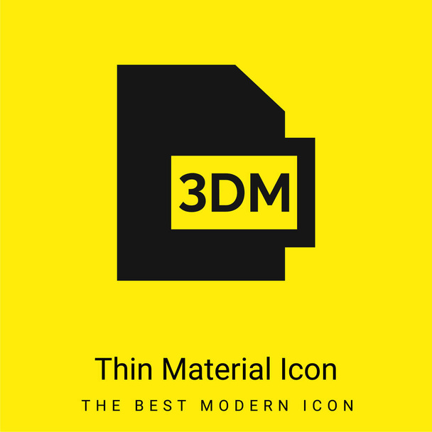 3dm mínimo icono de material amarillo brillante - Vector, Imagen