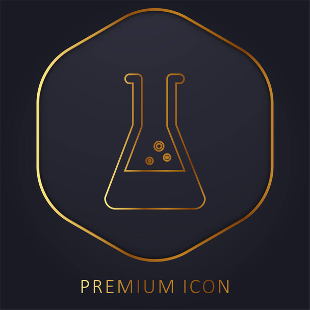 Beaker linea dorata logo premium o icona - Vettoriali, immagini