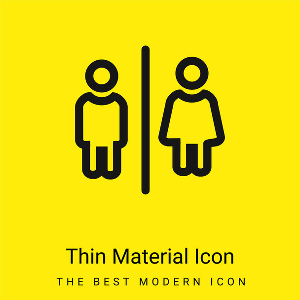 Bathrooms For Men And Women Outlines Sign minimal bright yellow material icon - Vector, Image