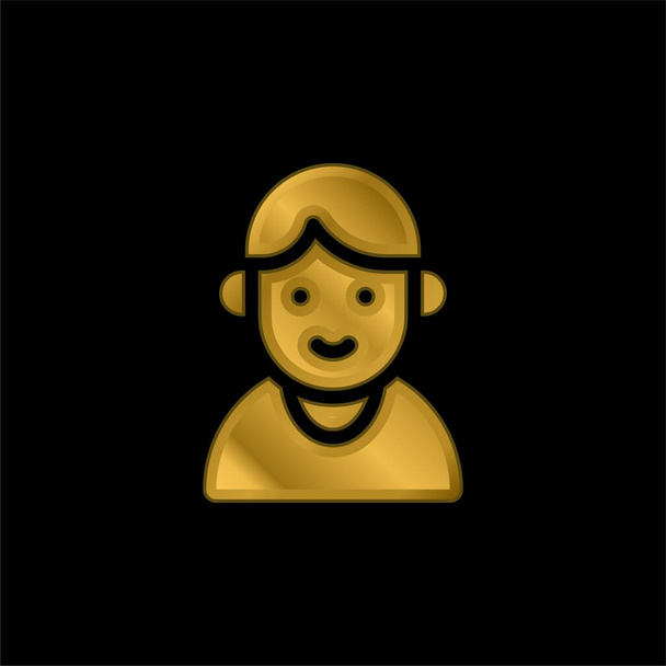 Boy banhado a ouro ícone metálico ou vetor logotipo - Vetor, Imagem