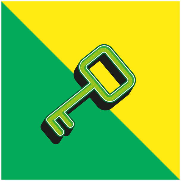 Κλειδί πρόσβασης Πράσινο και κίτρινο σύγχρονο 3d διάνυσμα λογότυπο εικονίδιο - Διάνυσμα, εικόνα