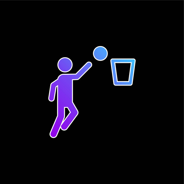 Basketball blue gradient vector icon - Vector, Image