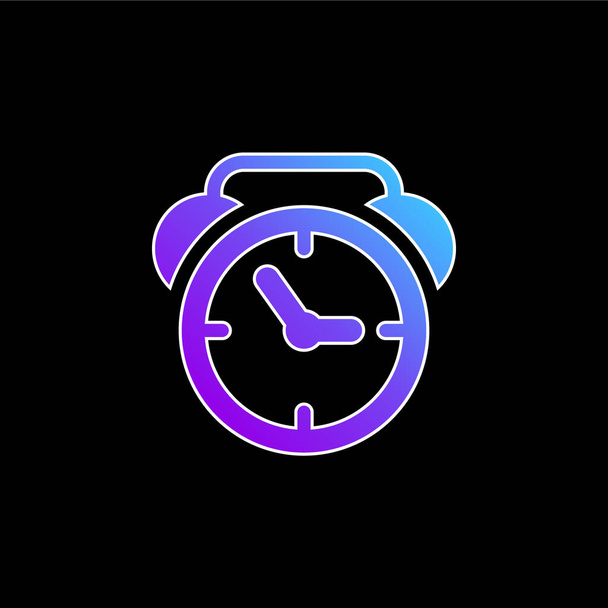 Relógio de alarme de forma circular ícone vetor gradiente azul - Vetor, Imagem