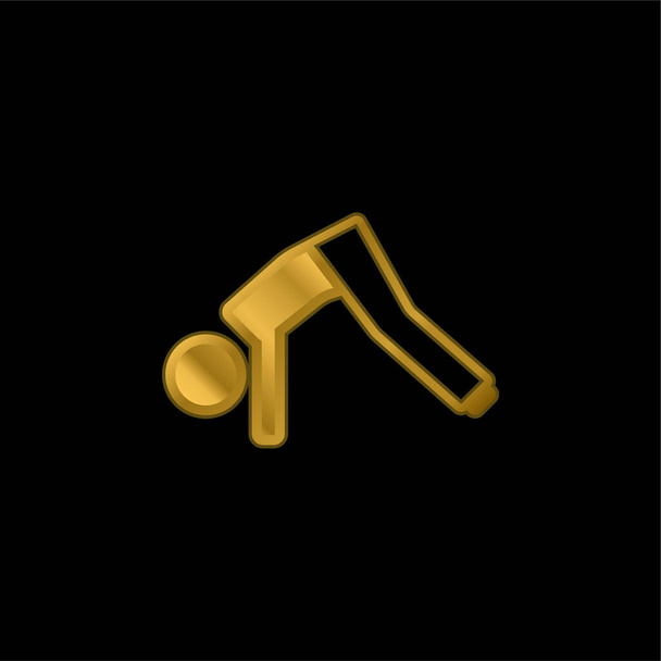 Хлопчик На підлозі Розтяжки Ноги золотистий металевий значок або логотип вектор
 - Вектор, зображення
