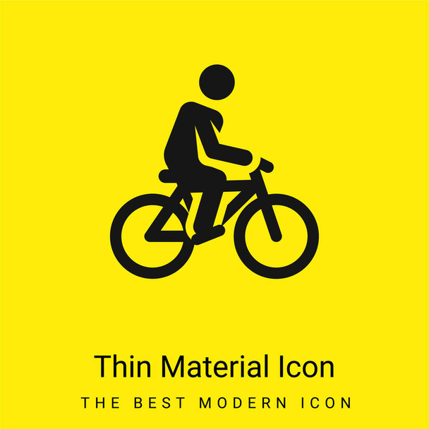 Bicicleta mínima amarelo brilhante ícone material - Vetor, Imagem