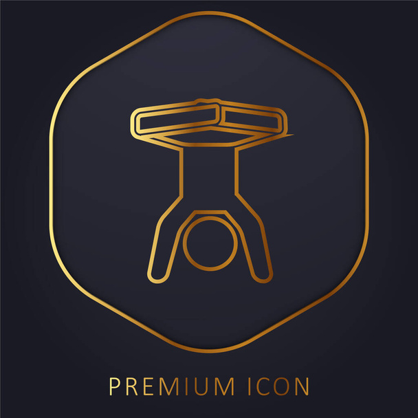 Garçon Poignées Avec Jambes Flexible ligne d'or logo premium ou icône - Vecteur, image