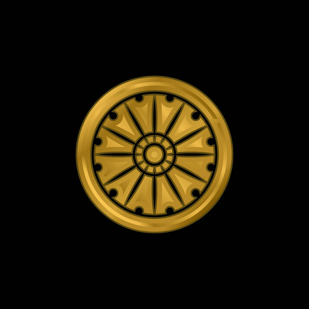 Ashoka kullattu metallinen kuvake tai logo vektori - Vektori, kuva