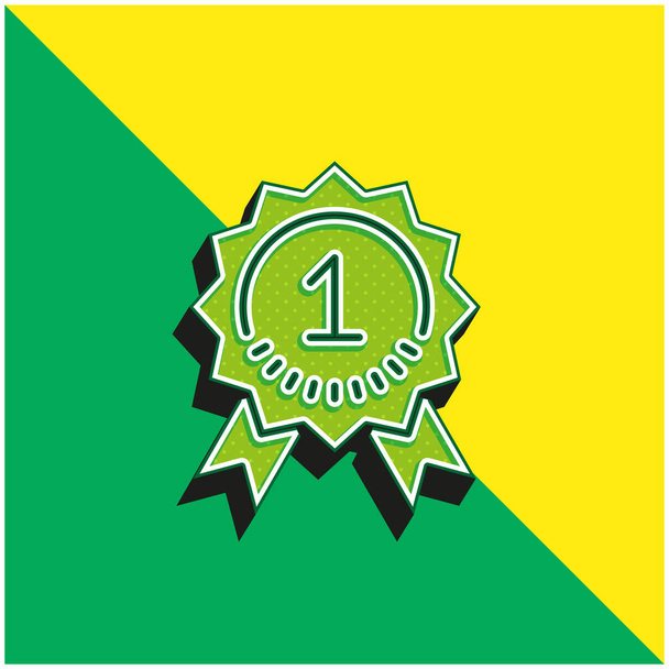 Best Verkoper Groen en geel modern 3D vector icoon logo - Vector, afbeelding