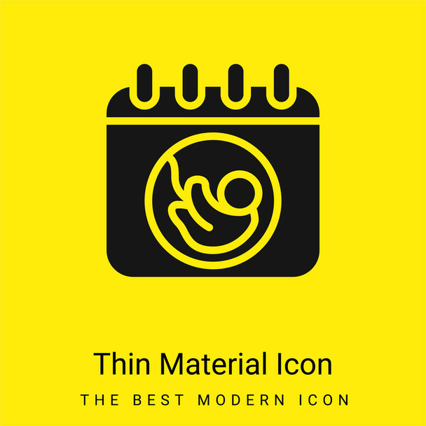 Birth minimal bright yellow material icon - Vector, Image