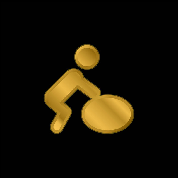 Baby vergoldet metallisches Symbol oder Logo-Vektor - Vektor, Bild