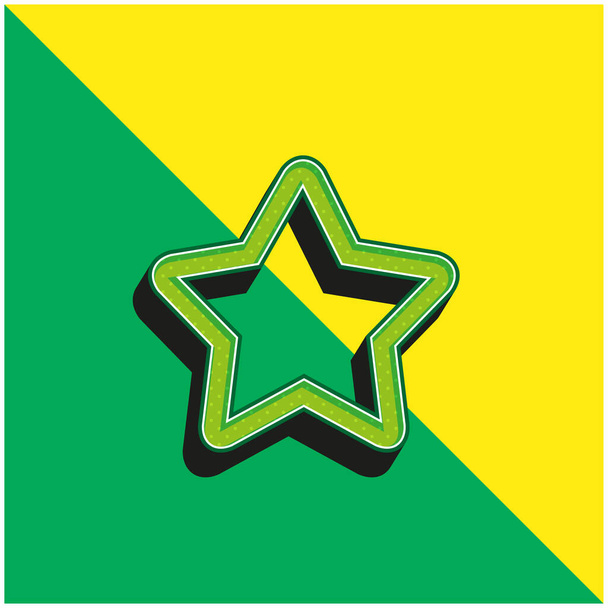1 Star Green and yellow modern 3d vector icon logo - Vector, Image